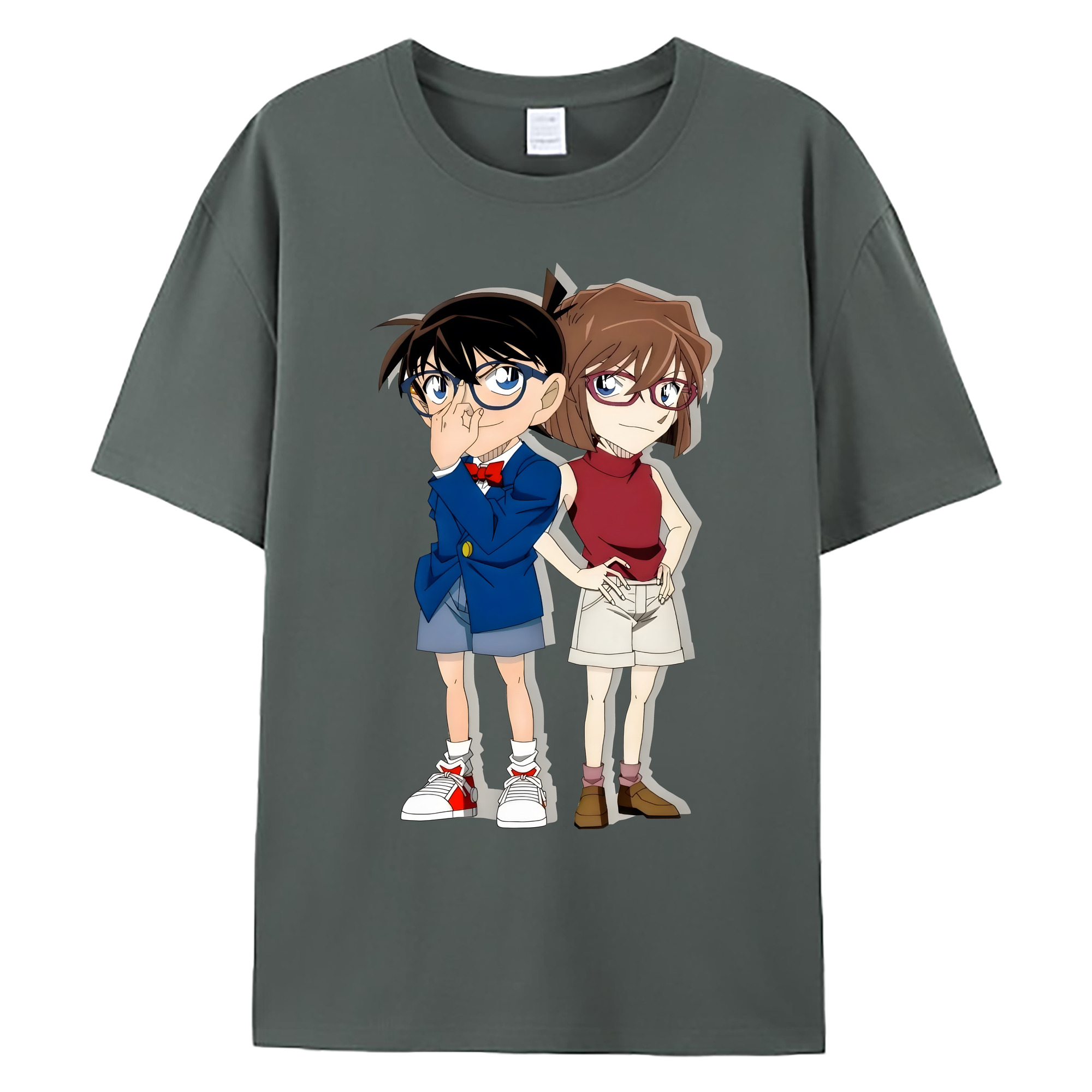 （画像用） 名探偵コナン 灰原 哀 はいばら あい Detective Conan Anita Hailey、Vi Graythorn Haibara Ai 綿100％ メンズ半袖Tシャツ｜肌触りやわらか＆通気性
